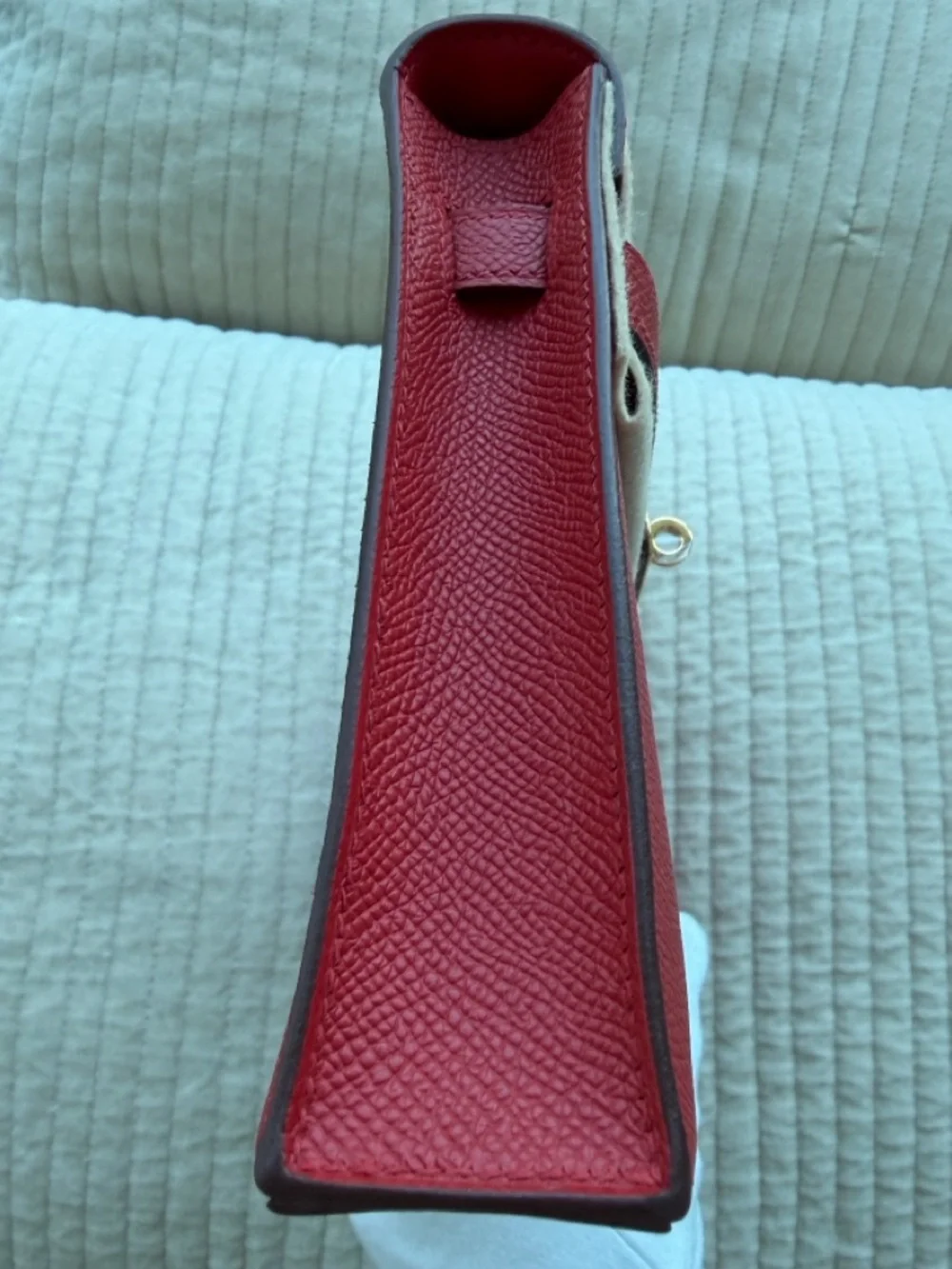 Hermès mini Kelly Elan Red Epsom Gold Hardware Clutch Crossbody Full Set New - Picture 17 of 17